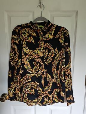 Versace Jeans Couture Baroque Gold Floral  Print Womens Shirt